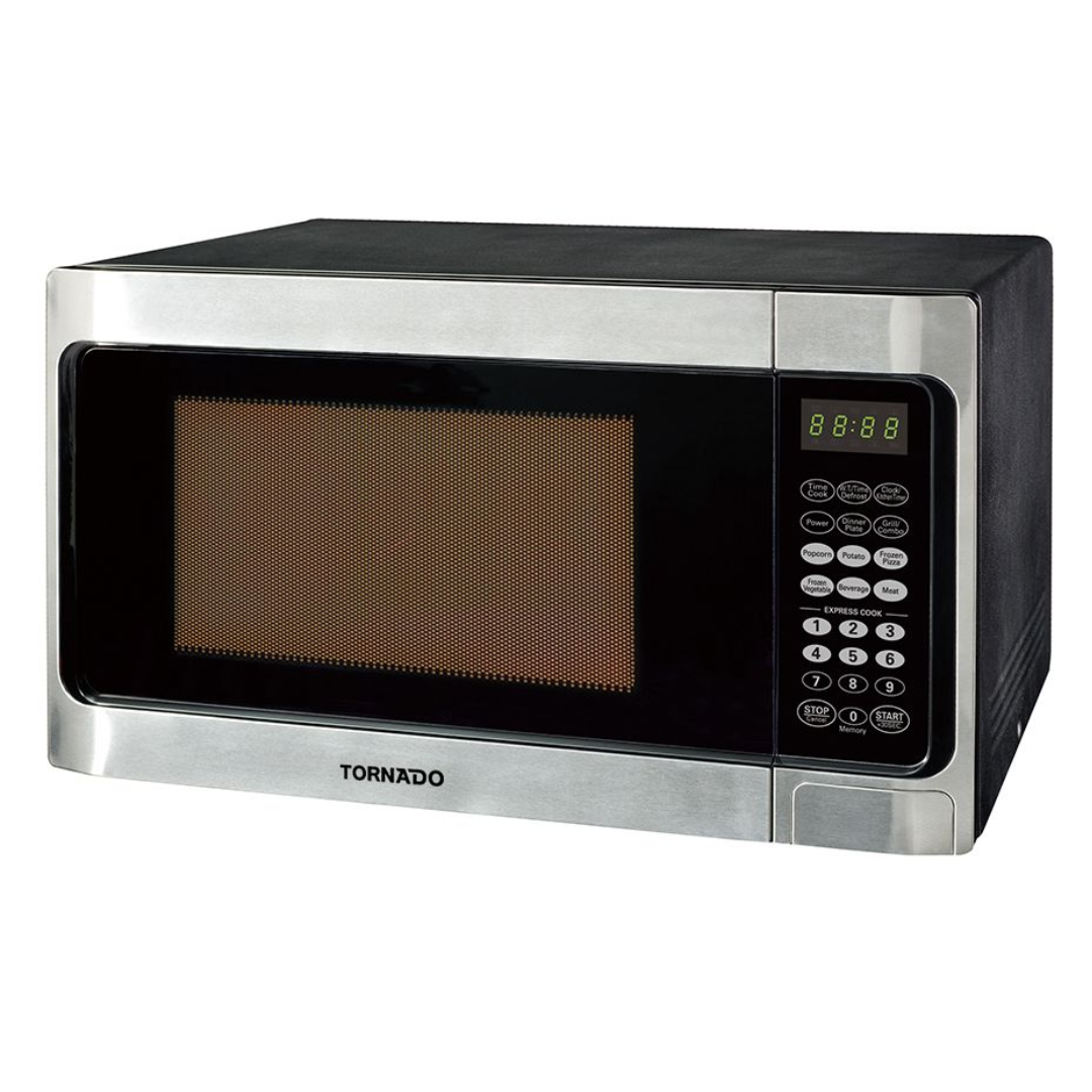 tornado_microwave_grill_36_liter_1000_watt_6_menus_stainless_tmd-36ge-ss.png ميكرويف تورنيدو 36لتر ستانلس شوايه ديجيتال 1000وات TMD36GESS - الصورة 1