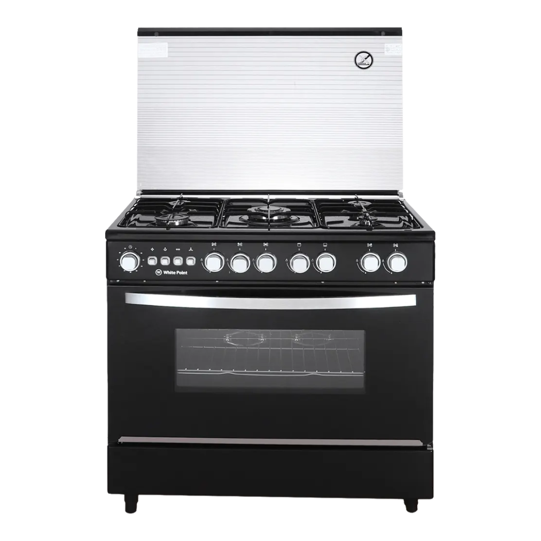 ⁦بوتجاز وايت بوينت 5شعله 60*90 اسود امان مروحه WPGC9060BHSA⁩ - الصورة ⁦1⁩