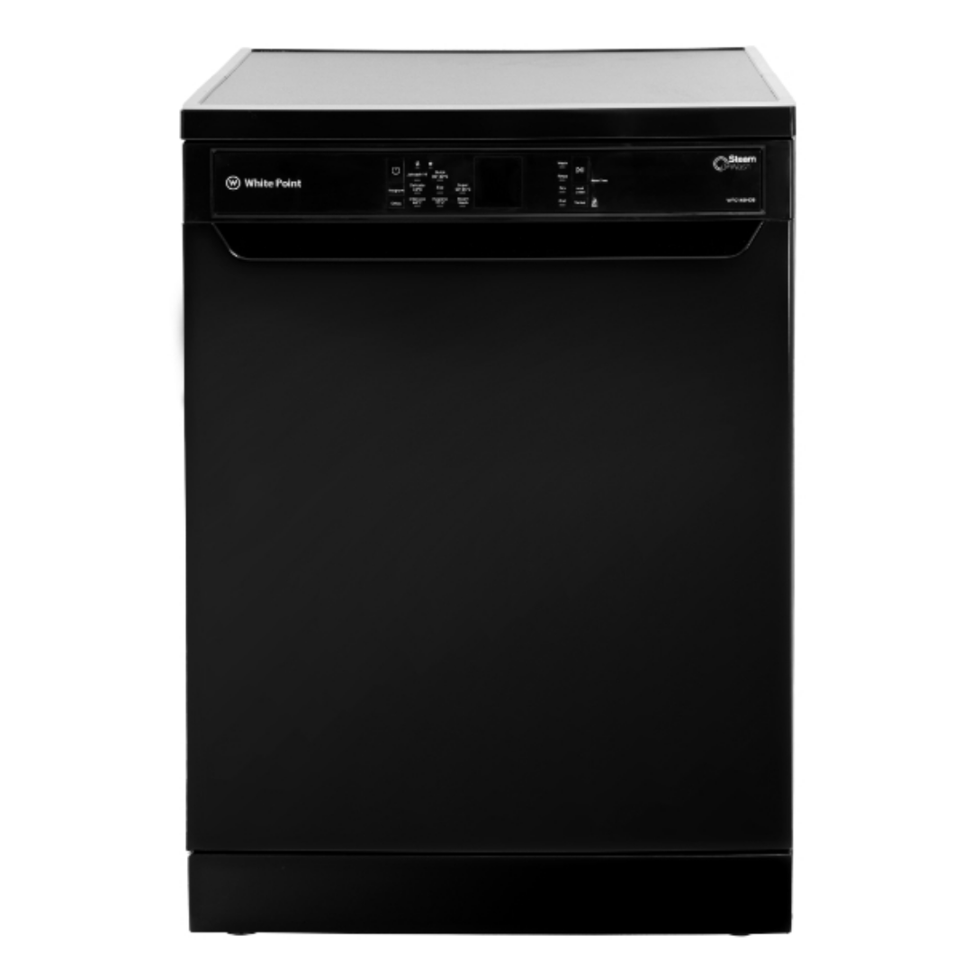 white_point_dishwasher_14_settings_8_programs_with_digital_screen_steam_wash_in_black_wpd148hdb.png غساله اطباق وايت بوينت 14فرد 8برنامج اسود ديجيتال بخار WPD148HDB - الصورة 1