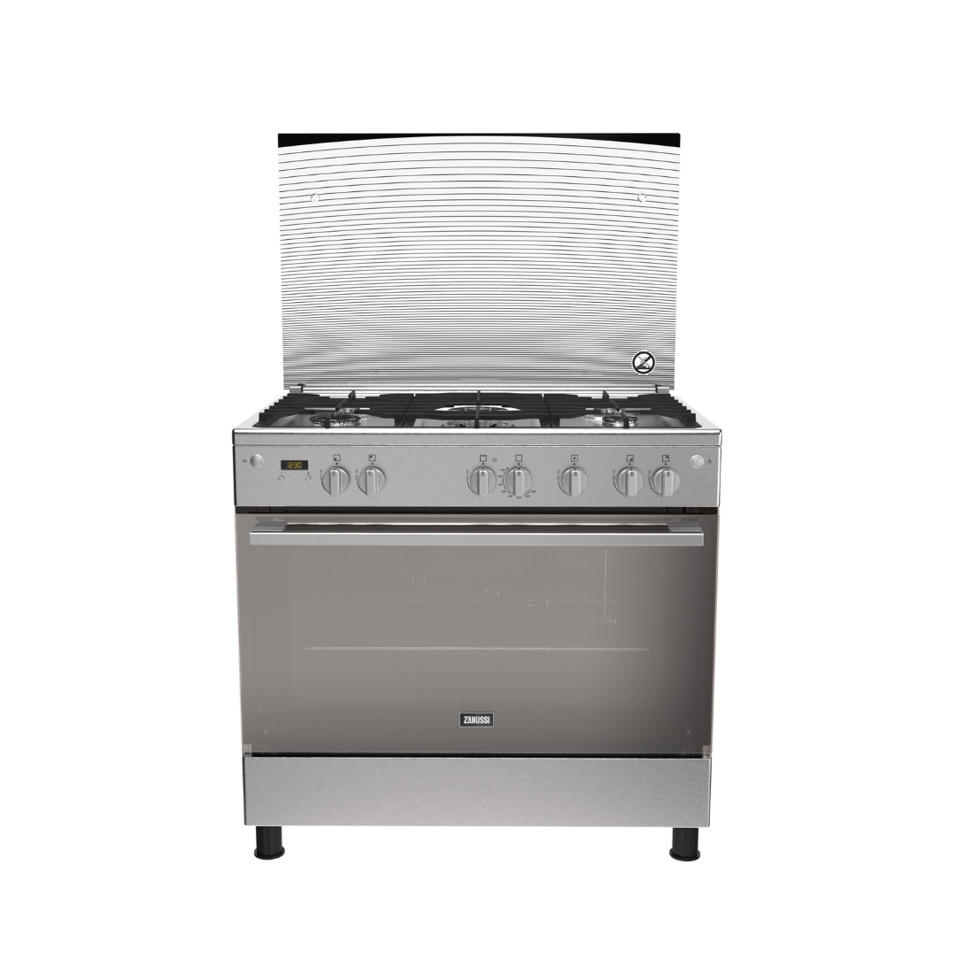 zanussi_5-burner_cool_max_stainless_steel_gas_cooker_with_2_fans_safety_code_6580_zcg94396xb.png بوتجاز زانوسى 5شعله كول ماكس ستانلس 2مروحه حملات زهر امان كود6580 ZCG94396XB - الصورة 1