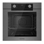 ايكوماتيك فرن غاز 60 سم بشواية غاز ومروحتين أمان كامل أستانلس غامق G6604PRODX