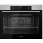 ايكوماتيك فرن غاز ديجيتال 90 سم بشواية غاز ومروحتين أمان كامل أستانلس G9604TDX