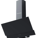 ايكوماتيك شفاط ديكوريتف مائل 90 سم 1000 م3/ساعة 3 سرعات تاتش بالريموت كريستال أسود H910MRT