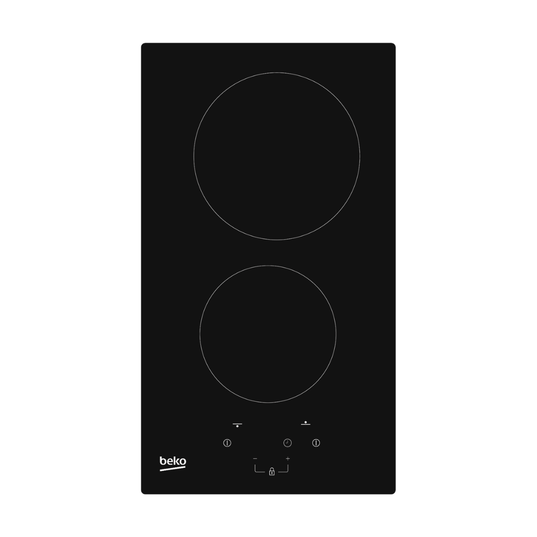 ⁦مسطح بيكو 2شعلة 30*30 كهرباء زجاج اسود HDMC32400TX⁩ - الصورة ⁦1⁩