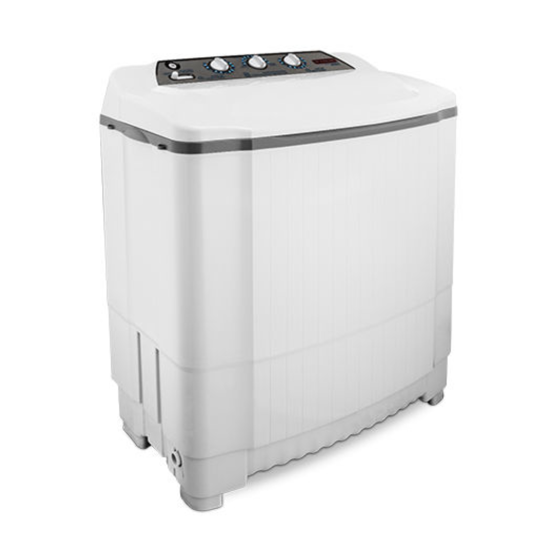 fresh_semi_automatic_washing_machine_shabah_xxl_8_kg_white_stainless_steel_juicer_fwt10900na.png غساله فريش هاف 8كيلو الشبح حوضين اكس لارج - الصورة 1